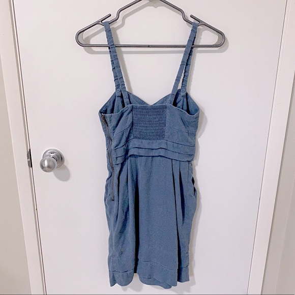 Aritzia Wilfred Converible Smocked Mini Dress Blue size 2 - Picture 5 of 16